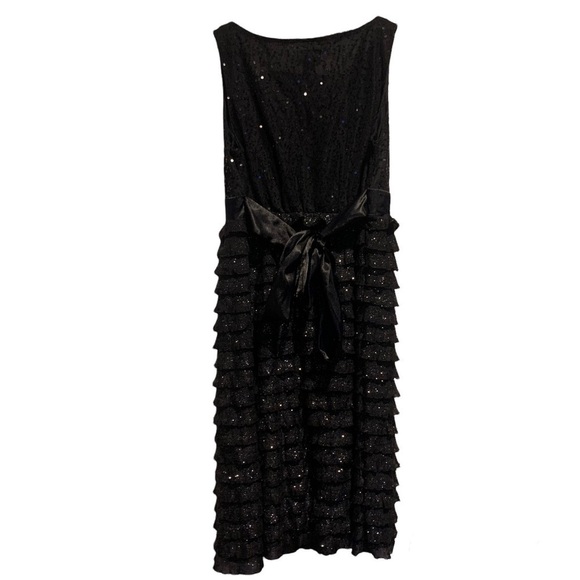 JUSTICE Black Ruffle Tiered Sleevess Fancy Dress size 10 - Picture 3 of 4